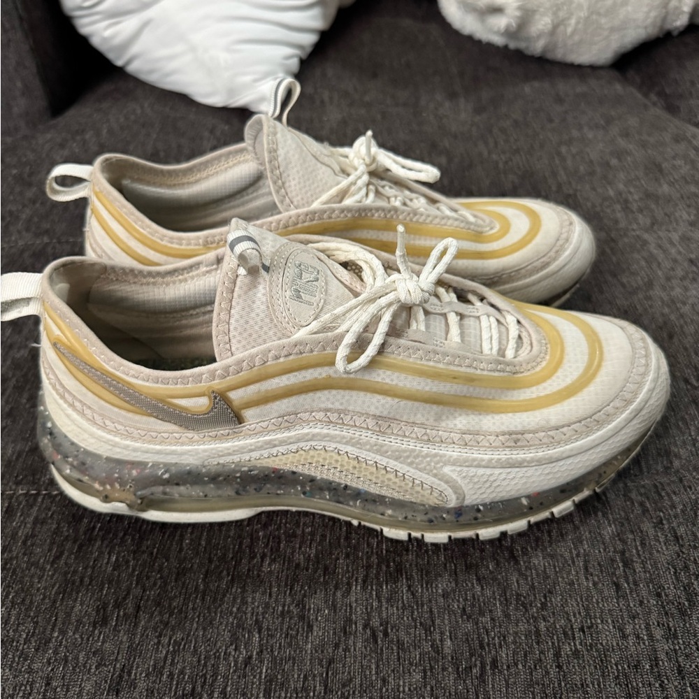 Men's Cream and Yellow Sneakers